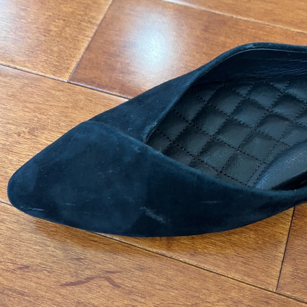 Birdies Black Suede Pointed Toe Slip On Goldfinch Ballet Flats Shoes Sz. 7 - Picture 6 of 6